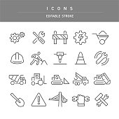 Under Construction Icons - Line Series