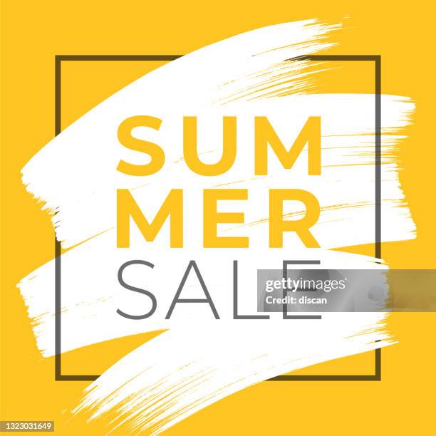 stockillustraties, clipart, cartoons en iconen met summer sale ontwerp voor reclame, banners, folders en flyers. - stroke