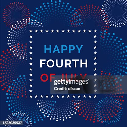 Fourth of July Greeting Card with Fireworks. Fourth of July Greeting Card with Fireworks.