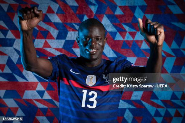 Golo Kante of France poses during the official UEFA Euro 2020 media access day on June 10, 2021 in Rambouillet, France.