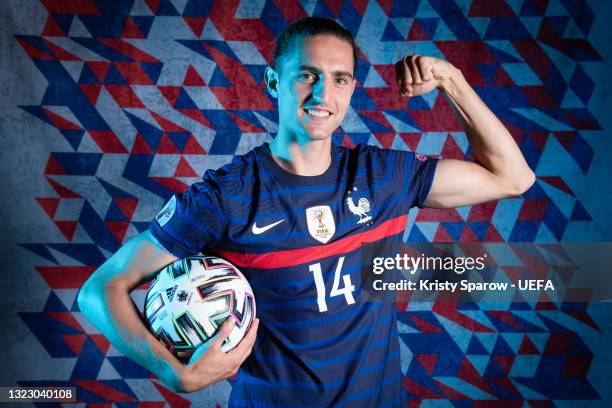 Adrien Rabiot of France poses during the official UEFA Euro 2020 media access day on June 10, 2021 in Rambouillet, France.