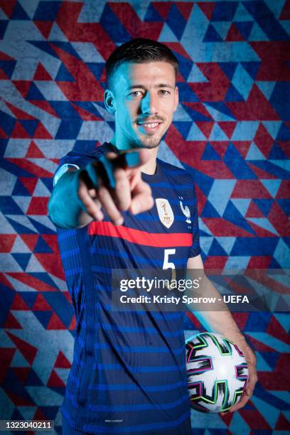 Clement Lenglet of France poses during the official UEFA Euro 2020 media access day on June 10, 2021 in Rambouillet, France.