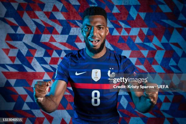 Thomas Lemar of France poses during the official UEFA Euro 2020 media access day on June 10, 2021 in Rambouillet, France.