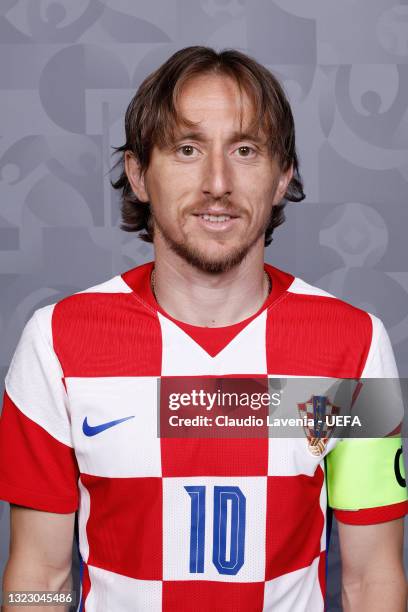 Luka Modric of Croatia poses during the official UEFA Euro 2020 media access day on June 09, 2021 in Rovinj, Croatia.