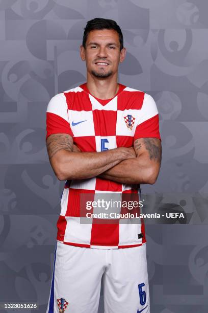 Dejan Lovren of Croatia poses during the official UEFA Euro 2020 media access day on June 09, 2021 in Rovinj, Croatia.