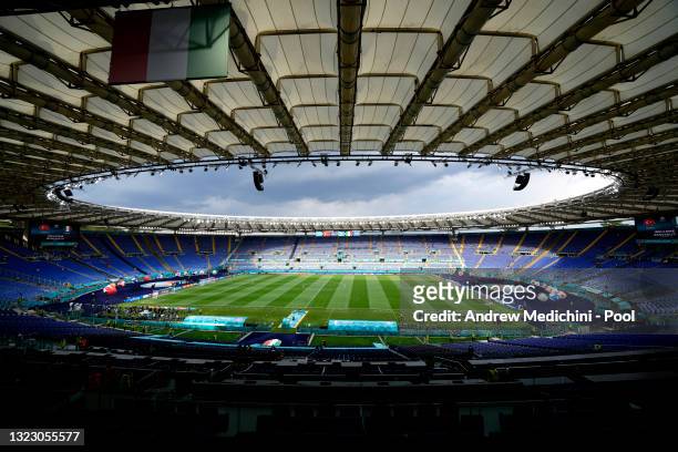 General view inside the stadium prior to the UEFA Euro 2020 Championship Group A match between Turkey and Italy at the Stadio Olimpico on June 11,...