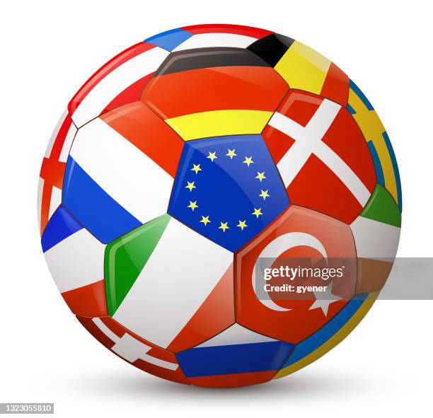 fußball-flagge - fußball europameisterschaft stock-grafiken, -clipart, -cartoons und -symbole