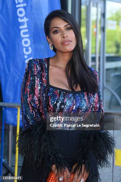 Ayem Nour attends the opening ceremony of the Plurielles Festival At Cinema Majestic on June 11, 2021 in Compiegne, France.