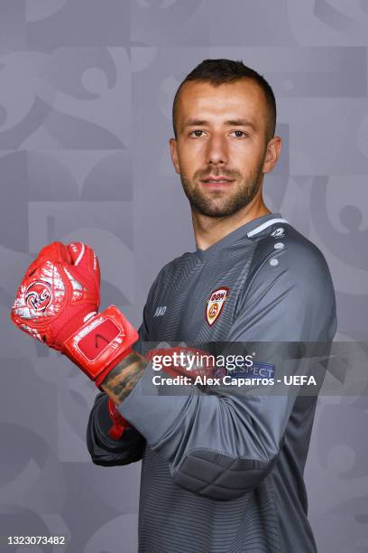 Damjan Siskovski of North Macedonia poses during the official UEFA Euro 2020 media access day at JW Marriot on June 09, 2021 in Bucharest, Romania.