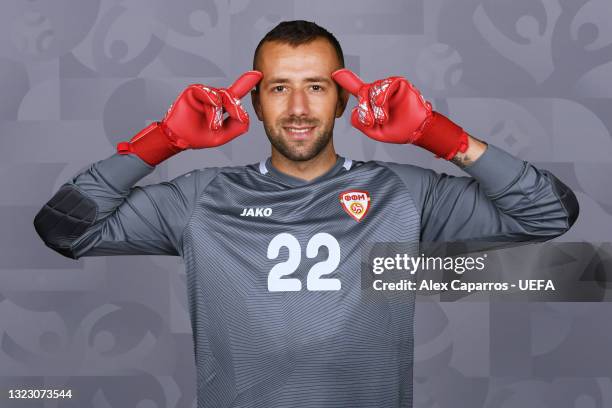 Damjan Siskovski of North Macedonia poses during the official UEFA Euro 2020 media access day at JW Marriot on June 09, 2021 in Bucharest, Romania.