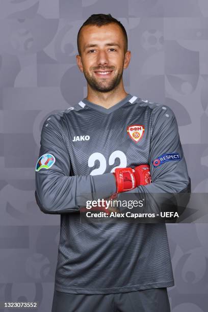 Damjan Siskovski of North Macedonia poses during the official UEFA Euro 2020 media access day at JW Marriot on June 09, 2021 in Bucharest, Romania.