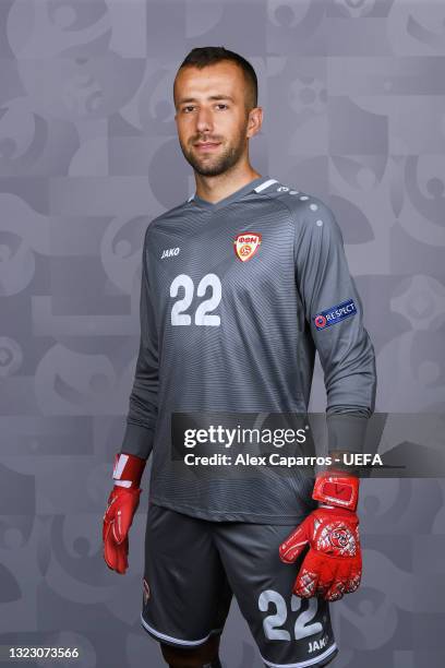 Damjan Siskovski of North Macedonia poses during the official UEFA Euro 2020 media access day at JW Marriot on June 09, 2021 in Bucharest, Romania.