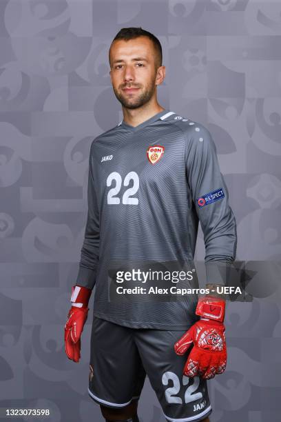 Damjan Siskovski of North Macedonia poses during the official UEFA Euro 2020 media access day at JW Marriot on June 09, 2021 in Bucharest, Romania.