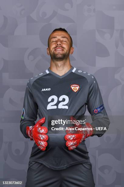 Damjan Siskovski of North Macedonia poses during the official UEFA Euro 2020 media access day at JW Marriot on June 09, 2021 in Bucharest, Romania.