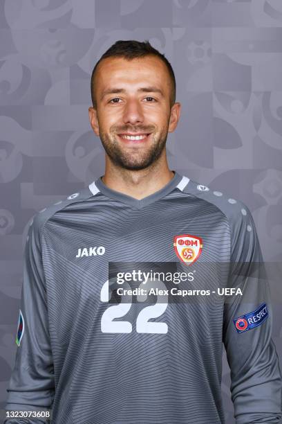 Damjan Siskovski of North Macedonia poses during the official UEFA Euro 2020 media access day at JW Marriot on June 09, 2021 in Bucharest, Romania.