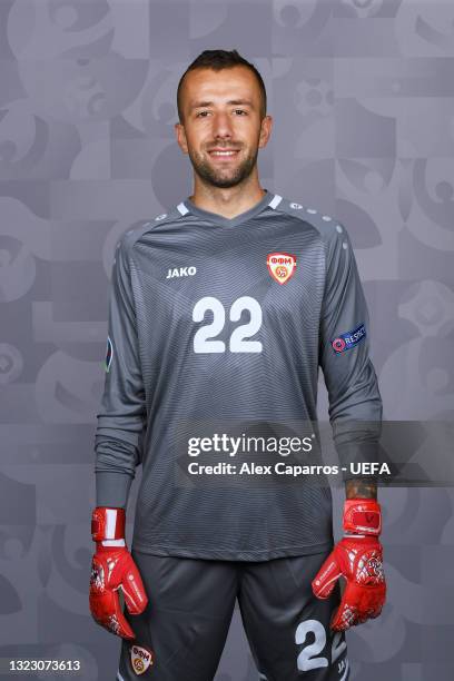 Damjan Siskovski of North Macedonia poses during the official UEFA Euro 2020 media access day at JW Marriot on June 09, 2021 in Bucharest, Romania.