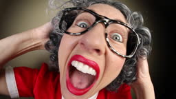 Funny Fisheye Screaming Old Lady Covering Ears High-Res Stock Video Footage  - Getty Images