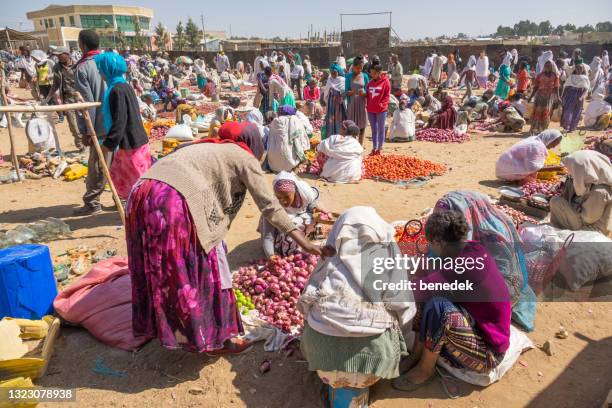 market in the town of hawzen tigray ethiopia - tigray stock pictures, royalty-free photos & images