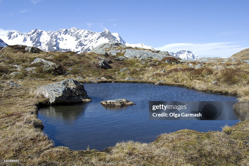 Lake on top of mountain