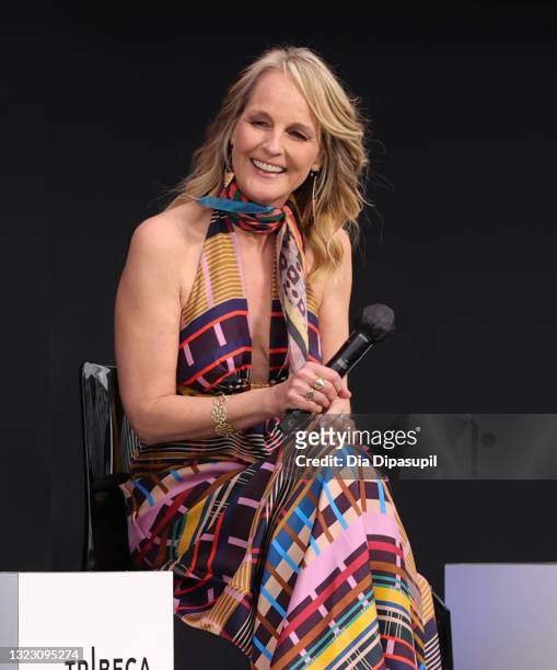Helen Hunt speaks onstage at 2021 Tribeca Festival Premiere & Q&A of "Blindspotting" at Pier 76 on June 11, 2021 in New York City.