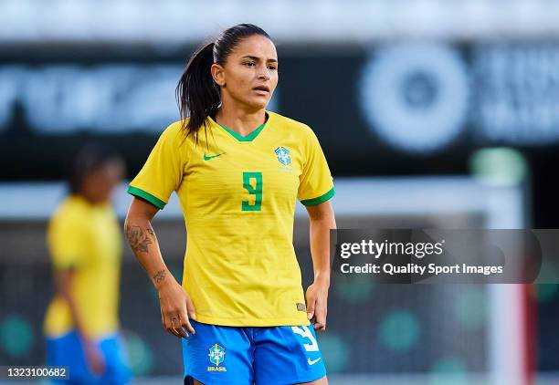 Debora Oliveira of Brazil looks on during the Women's International friendly match between Brazil and Russia at Estadio Cartagonova on June 11, 2021...