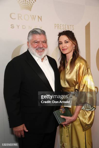 John Symond and Amber Symond attends Gold Dinner 2021 on June 10, 2021 in Sydney, Australia.