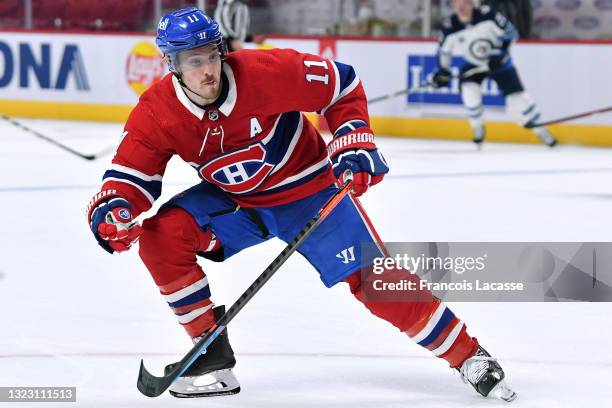June 6: Brendan Gallagher of the Montreal Canadiens skates against the Winnipeg Jets in Game Three of the Second Round of the 2021 Stanley Cup...