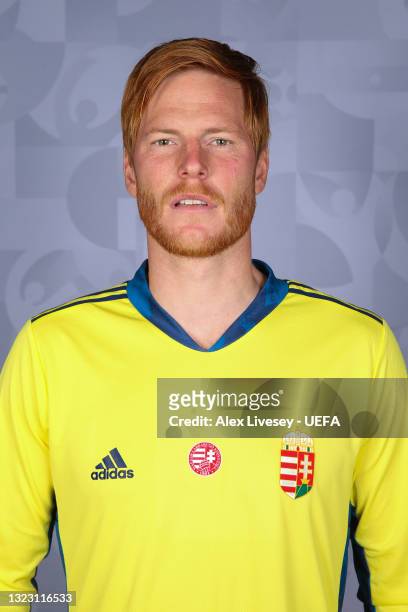 Adam Bogdan of Hungary poses during the official UEFA Euro 2020 media access day on June 10, 2021 in Budapest, Hungary.
