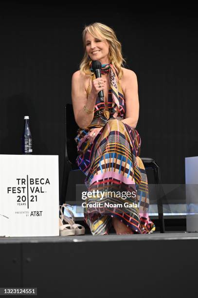 Helen Hunt participates in a panel discussion during STARZ’s "Blindspotting" premiere at Tribeca Film Festival at Hudson Yards on June 11, 2021 in...