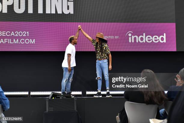 Lil Buck and Jon Boogz perform on stage during STARZ’s "Blindspotting" premiere at Tribeca Film Festival at Hudson Yards on June 11, 2021 in New York...