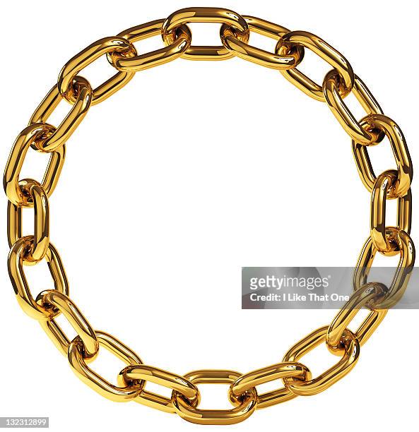 ring of gold chain - chain object stockfoto's en -beelden
