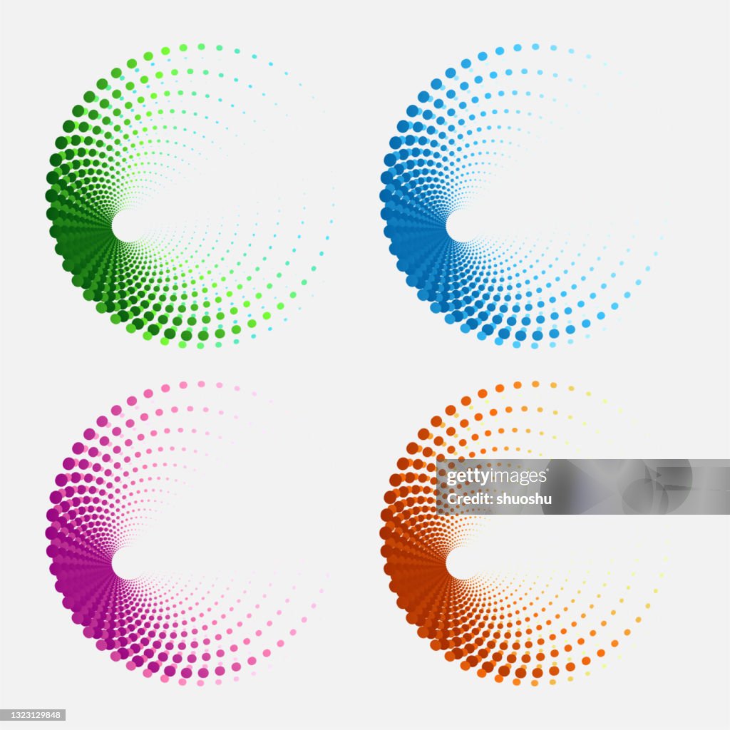 Spotted Pattern Indesign Design Set Of Colors Spiral Spots Pattern For Design High-Res Vector Graphic ...