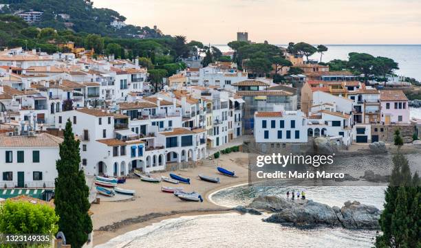 views of the pretty village of calella de palafrugell - cadaques stock pictures, royalty-free photos & images