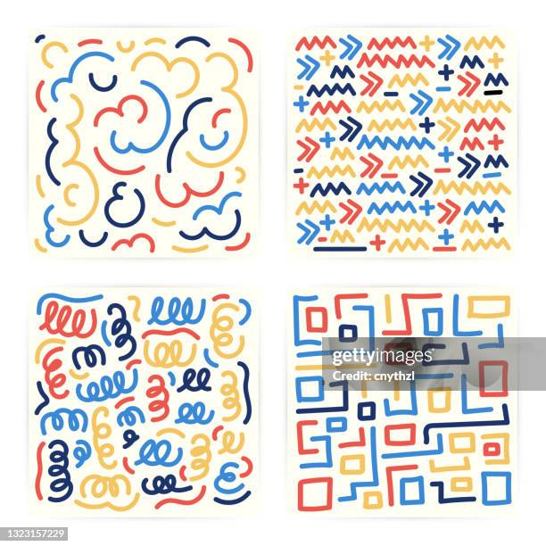 vector abstract hand drawn pattern - linen texture stock illustrations