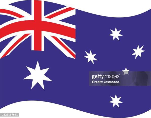 澳大利亞揮舞旗幟 - australian flag 幅插畫檔、美工圖案、卡通及圖標