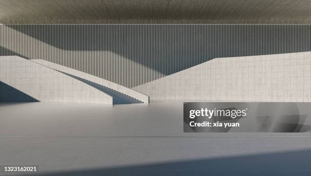 empty hall of modern as-cast finish concrete architecture - cement background stock pictures, royalty-free photos & images