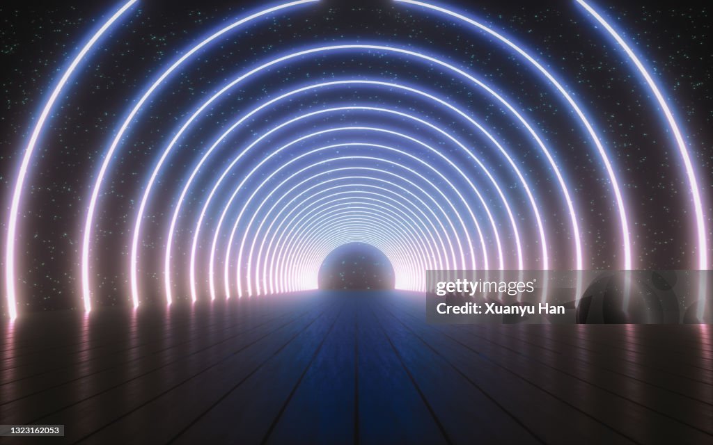 Empty futuristic corridor