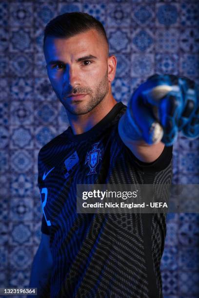 Anthony Lopes of Portugal poses for a photo during the official UEFA Euro 2020 media access day on June 11, 2021 in Budapest, Hungary.