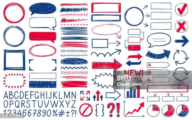 hand drawn design elements - rounded rectangle infographic stock illustrations