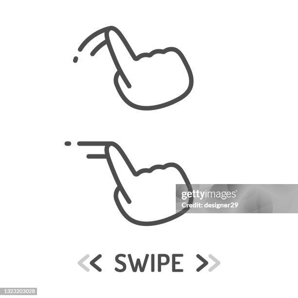 scroll line icon. - scrolling instagram stock illustrations