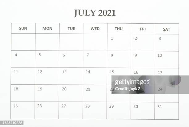 july month calendar - 2021 calendar stock pictures, royalty-free photos & images