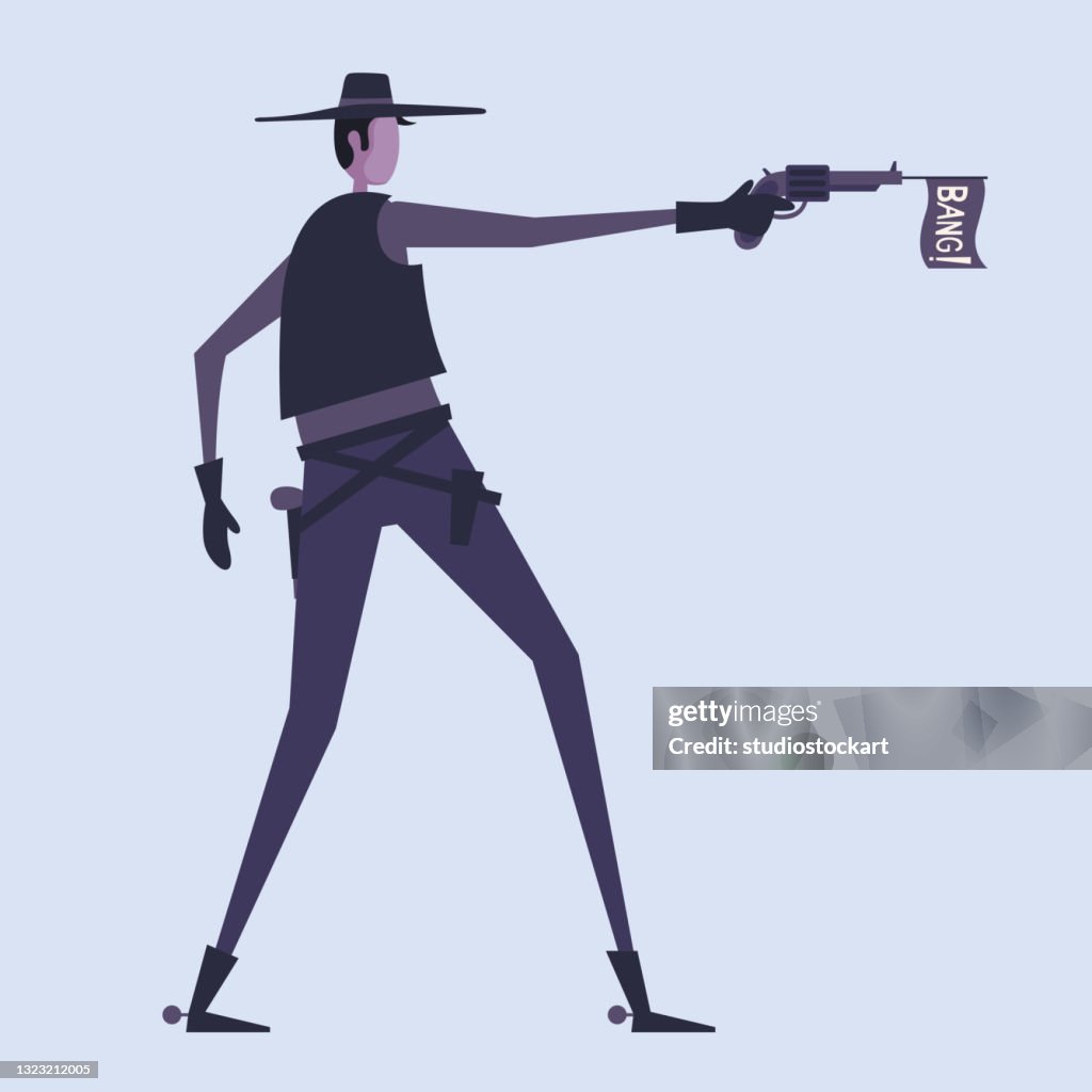 Gun revolver bang bubble