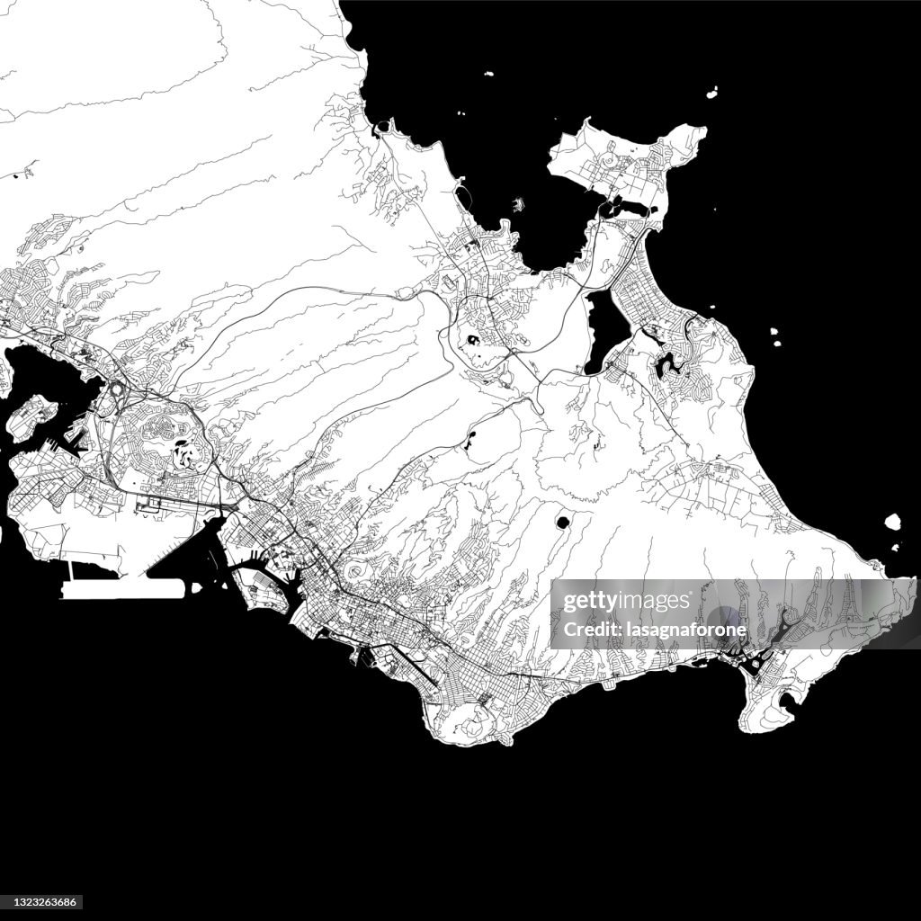 Honolulu, Hawaii USA Vector Map