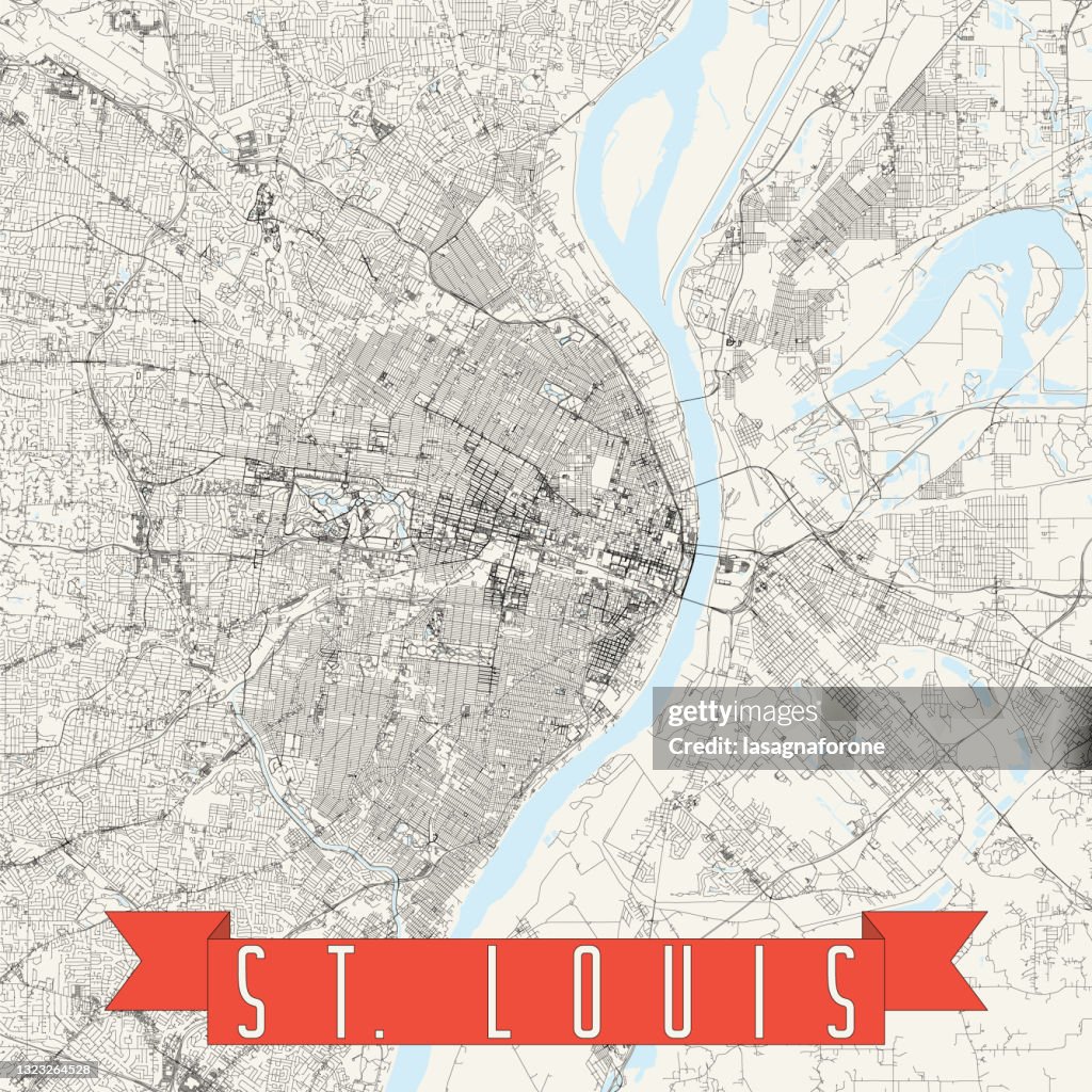 St. Louis, Missouri USA Vector Map
