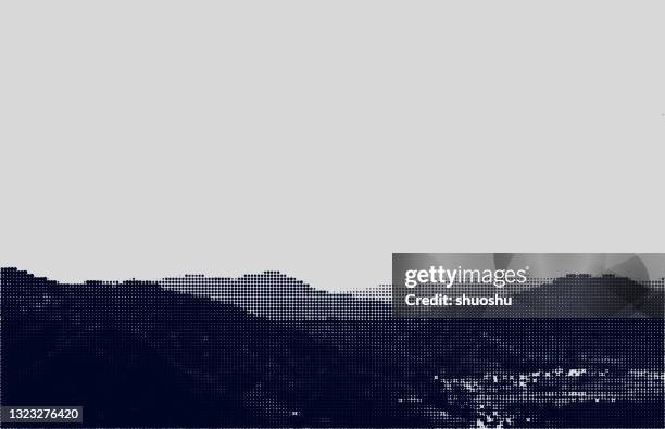abstract monochrome nature mountain landscape texture background - horizon stock illustrations