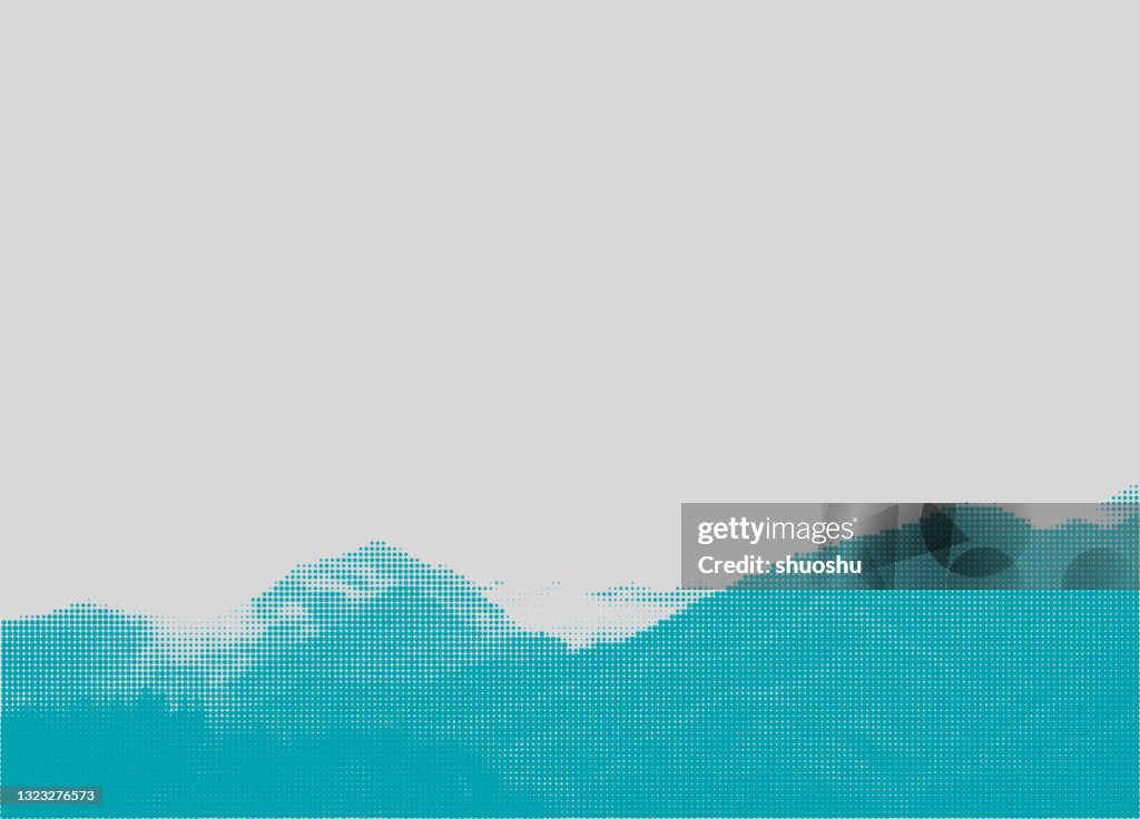 Abstract blue half tone nature mountain landscape texture background