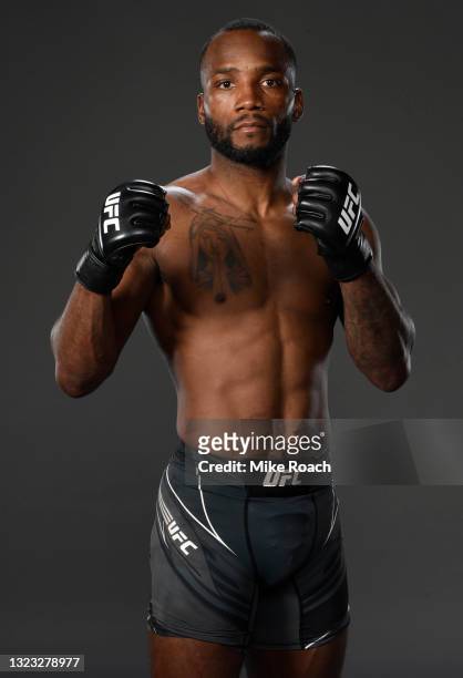 Leon Edwards of Jamaica poses for a portrait after his victory during the UFC 263 event at Gila River Arena on June 12, 2021 in Glendale, Arizona.