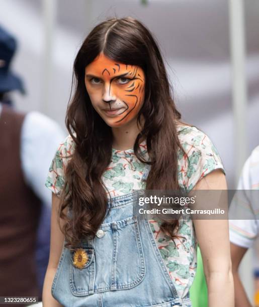 Actress Nell Tiger Free is seen filming scenes on the set of Apple TV+ streaming series "Servant" Season 3 on June 12, 2021 in Philadelphia,...