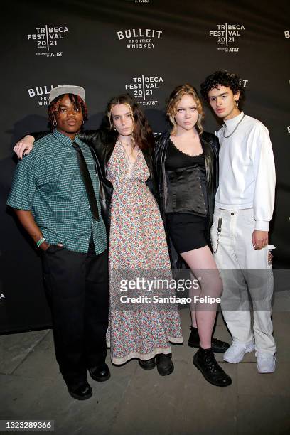 Junior, Annika Wahlsten, Annabel Hoffman, and Wallace Dos Santos attend the Tribeca Festival After-Party for "Italian Studies" Hosted By BULLEIT...