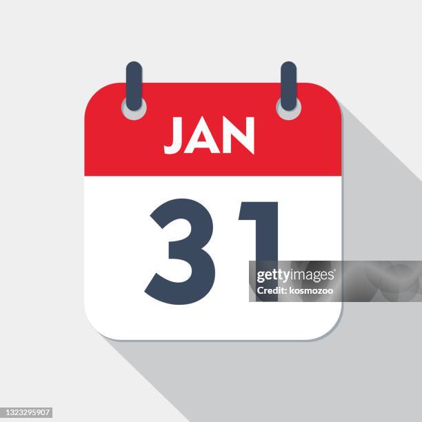 daily calendar icon - 31 january - 31 january stock illustrations